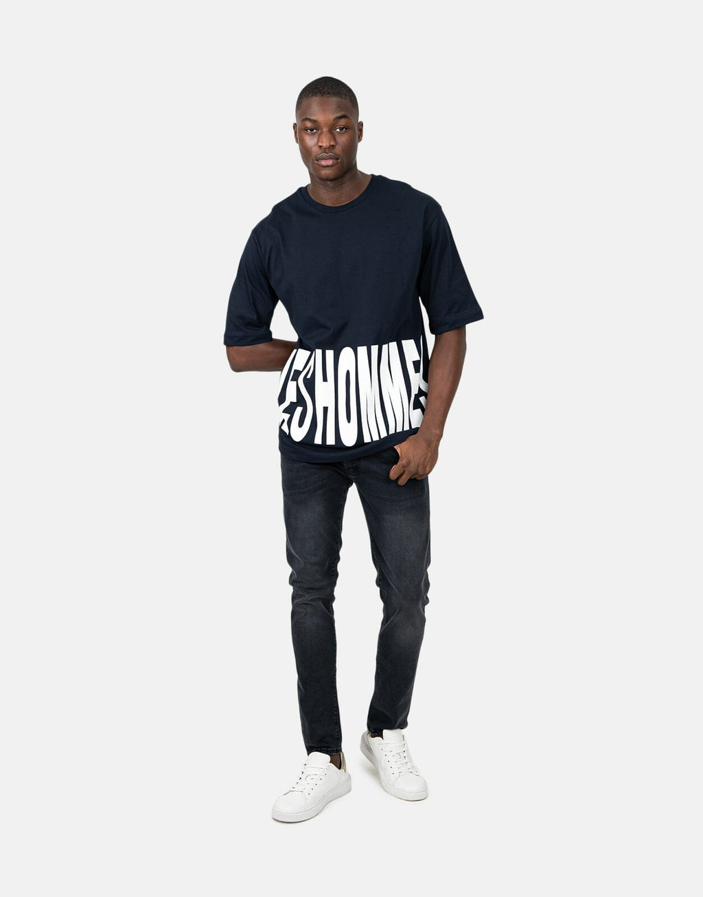 Les Hommes Marco Logo Blue T-Shirt - view 4