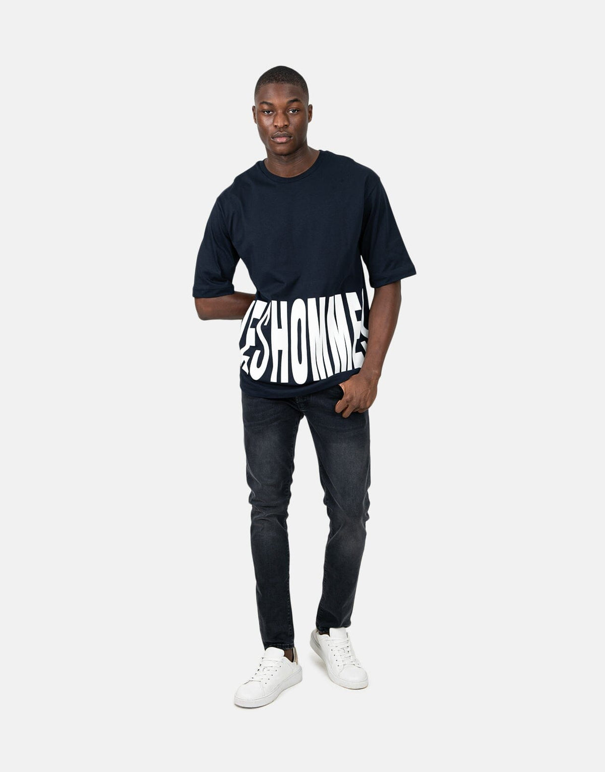 Les Hommes Marco Logo Blue T-Shirt - view 4