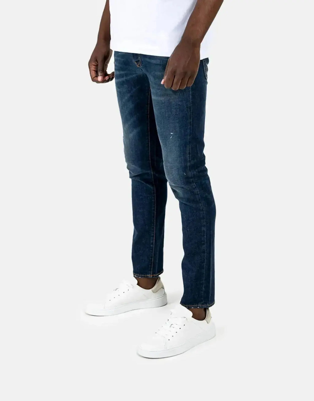 Les Hommes Mid Blue Wash Slim Jeans - view 3