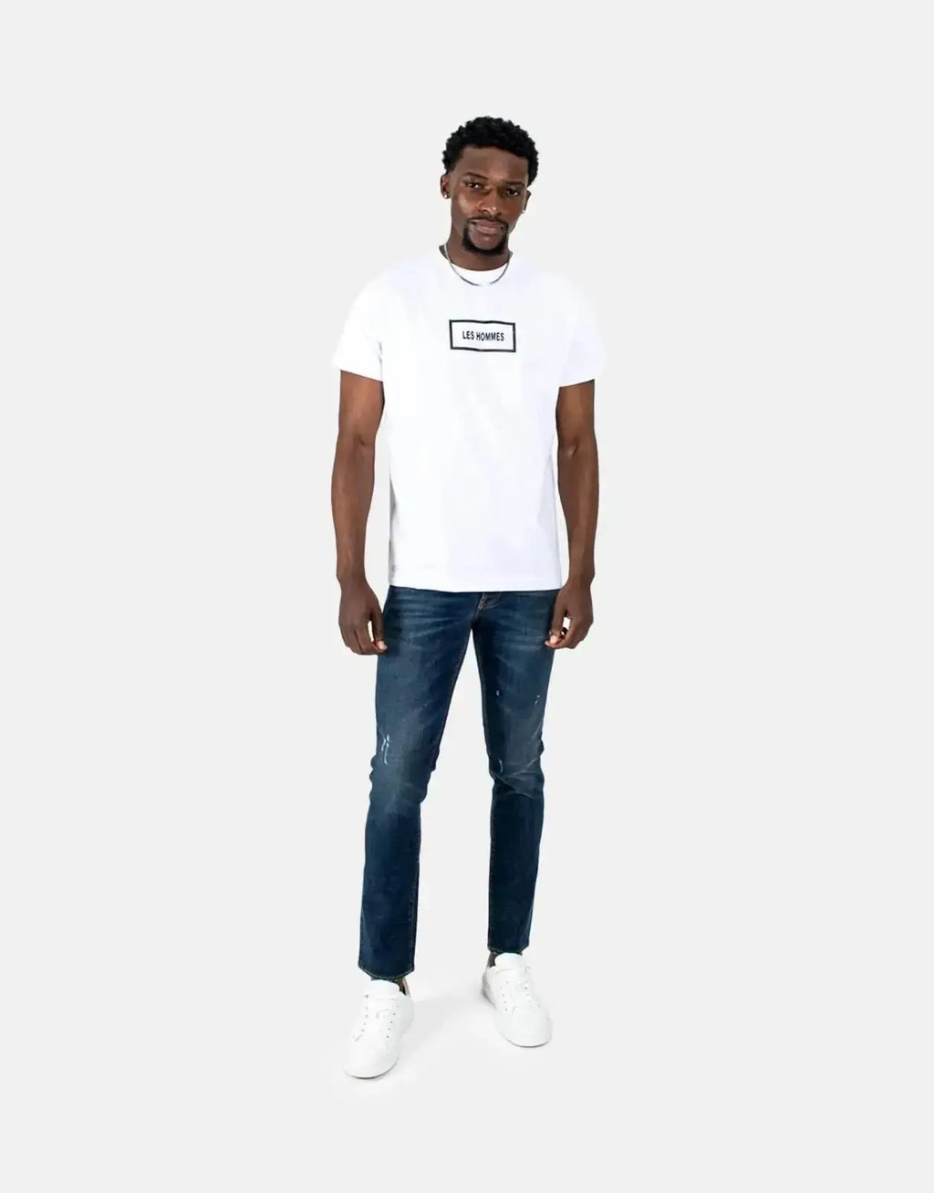 Les Hommes Mid Blue Wash Slim Jeans - view 5
