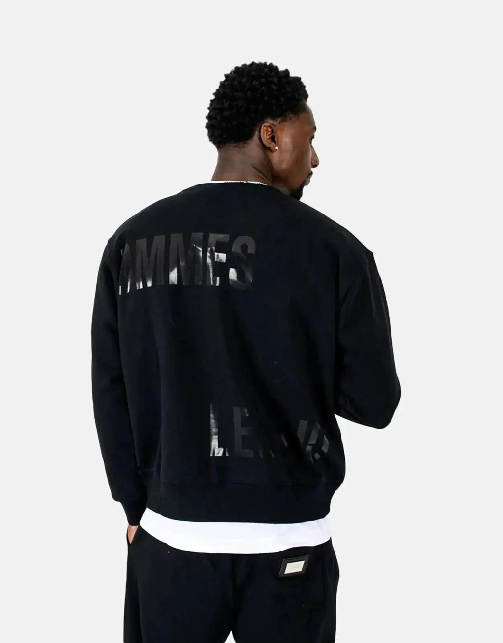 Les Hommes Multi Font Black Sweatshirt - view 2
