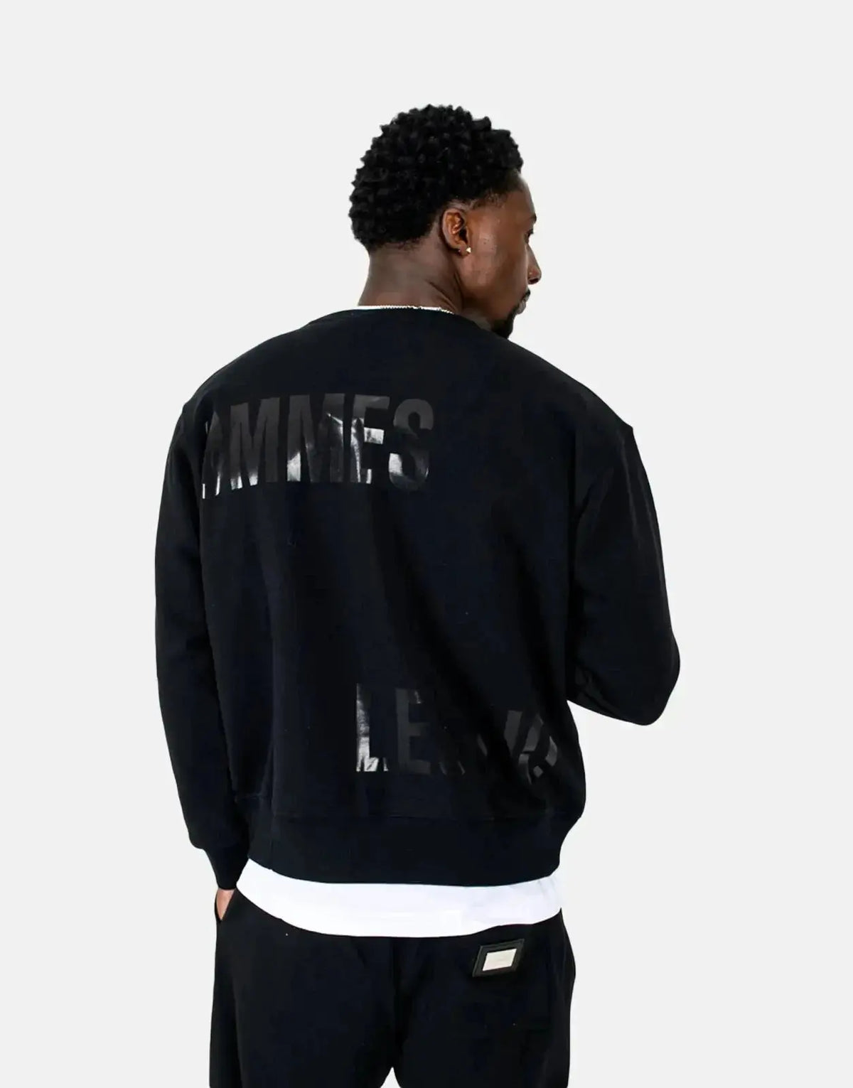 Les Hommes Multi Font Black Sweatshirt - view 2