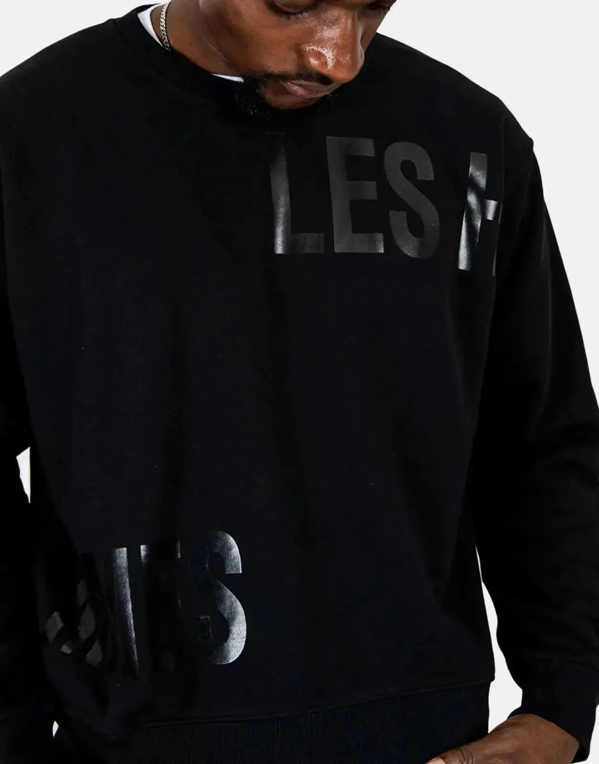 Les Hommes Multi Font Black Sweatshirt - view 3