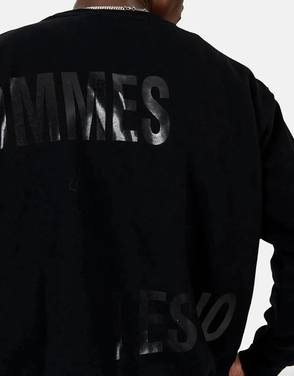 Les Hommes Multi Font Black Sweatshirt - view 4