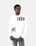 Les Hommes Multi Font White Sweatshirt
