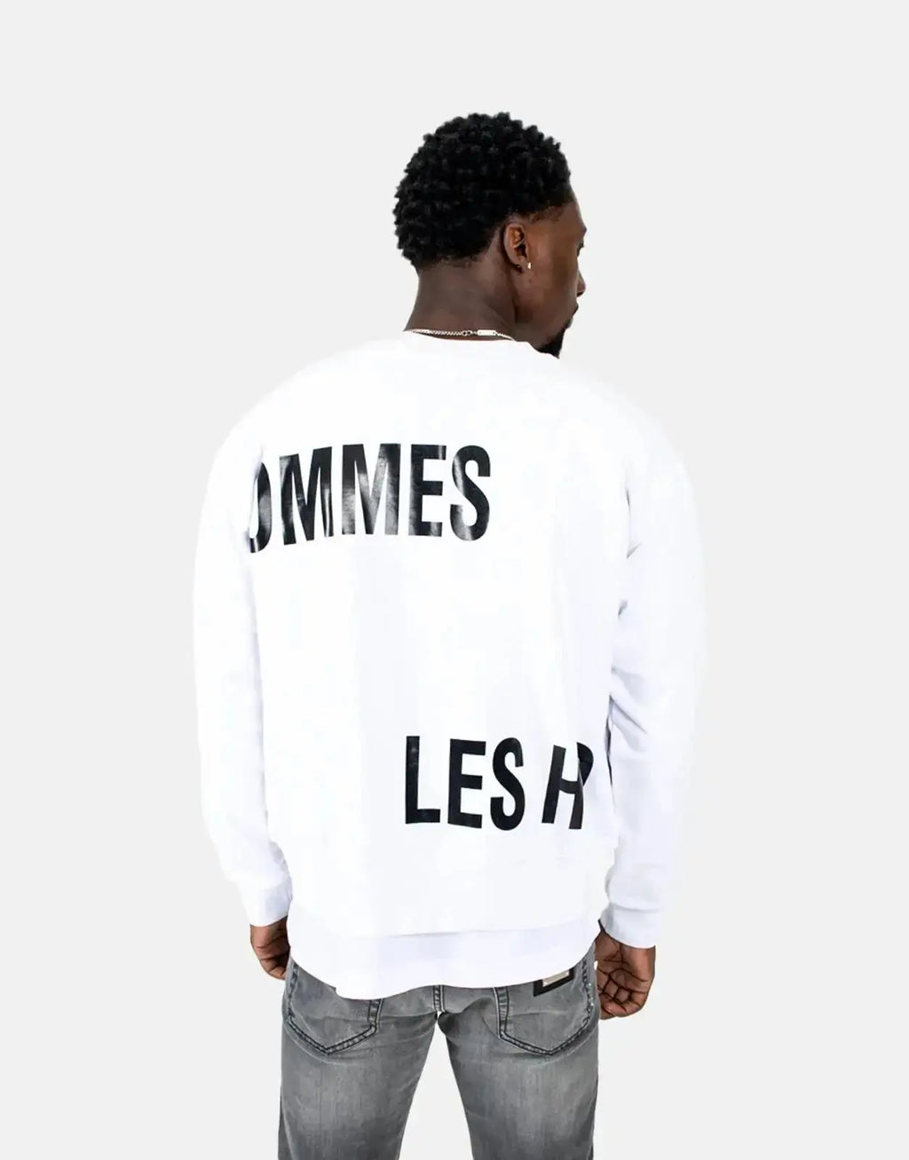 Les Hommes Multi Font White Sweatshirt - view 2