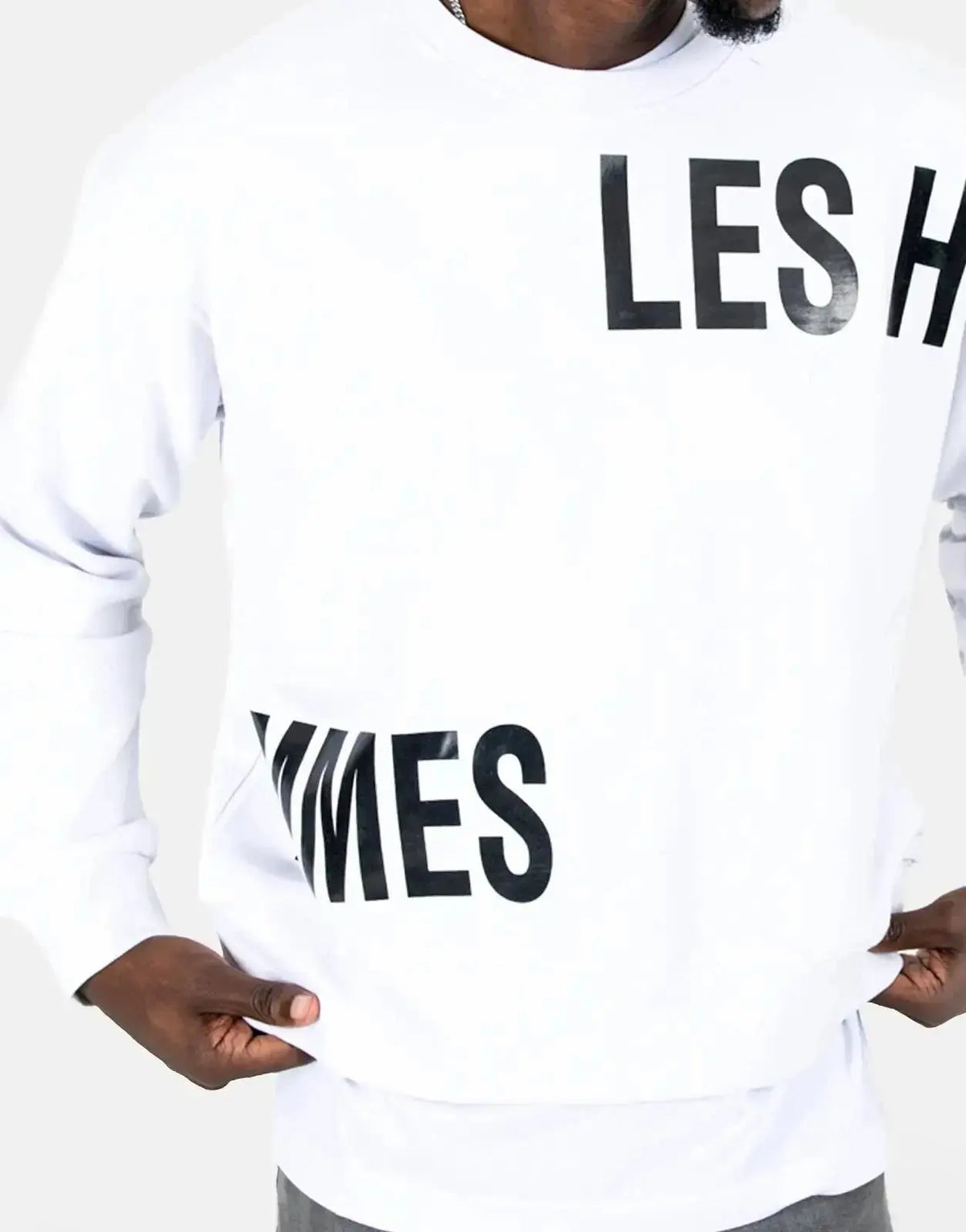Les Hommes Multi Font White Sweatshirt - view 3