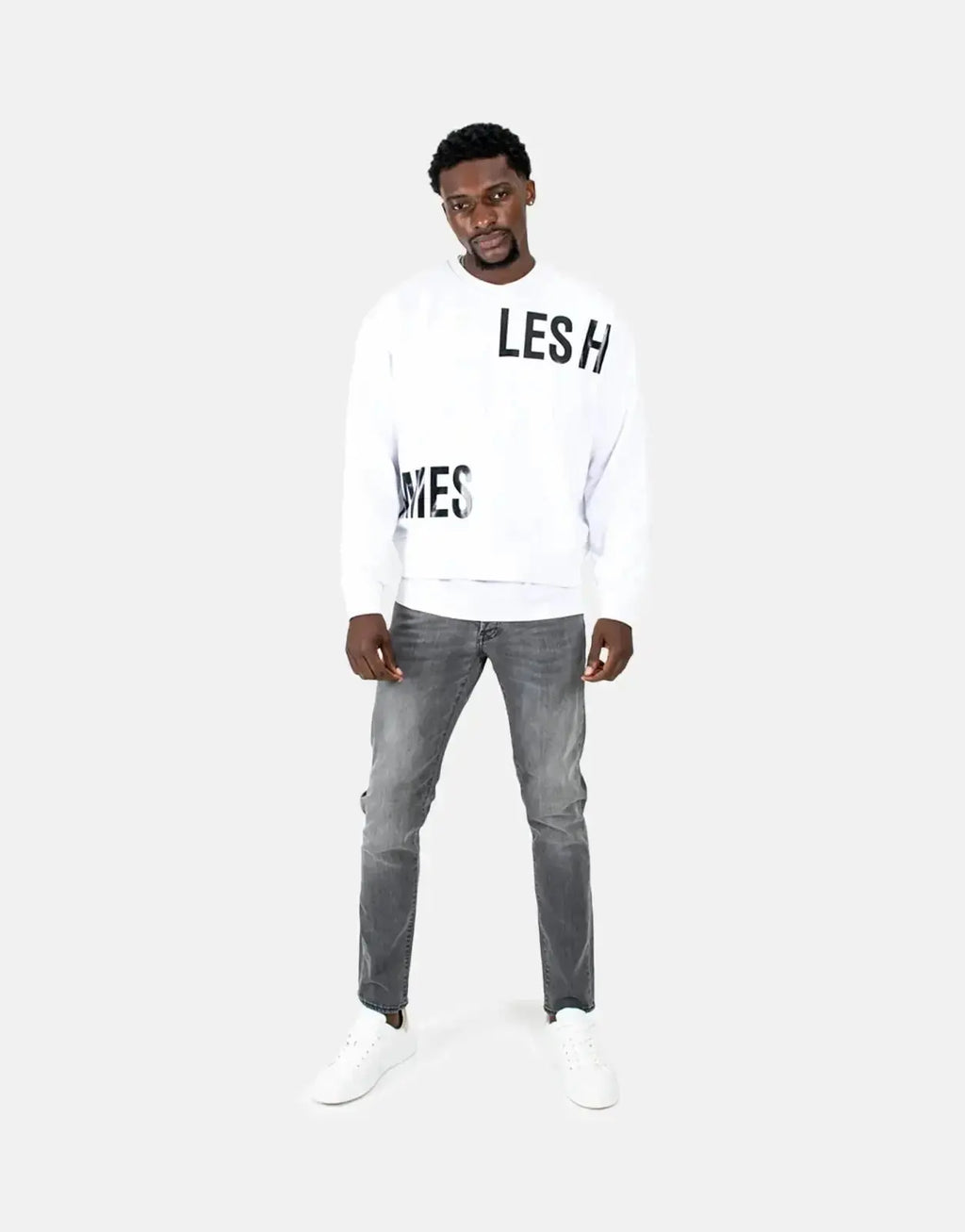 Les Hommes Multi Font White Sweatshirt - view 5