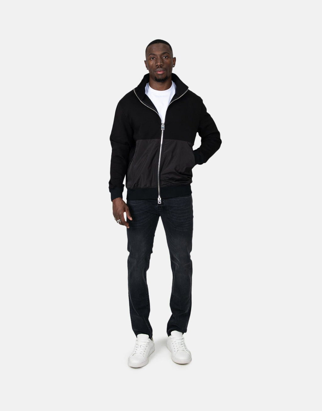 Les Hommes Nylon Black Sweatshirt - view 4