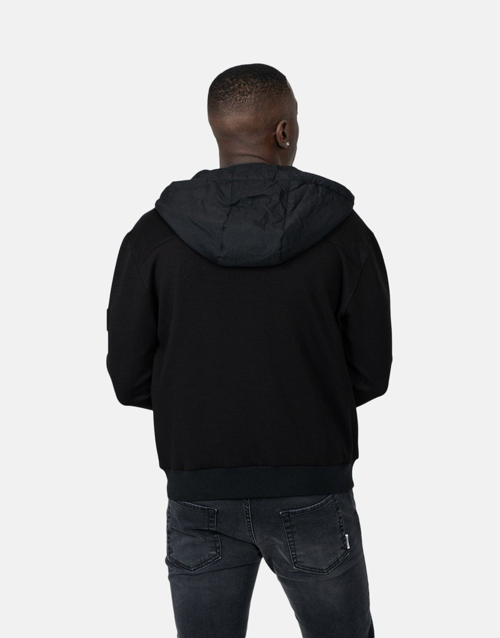Les Hommes Nylon Crickle Black Jacket - view 2