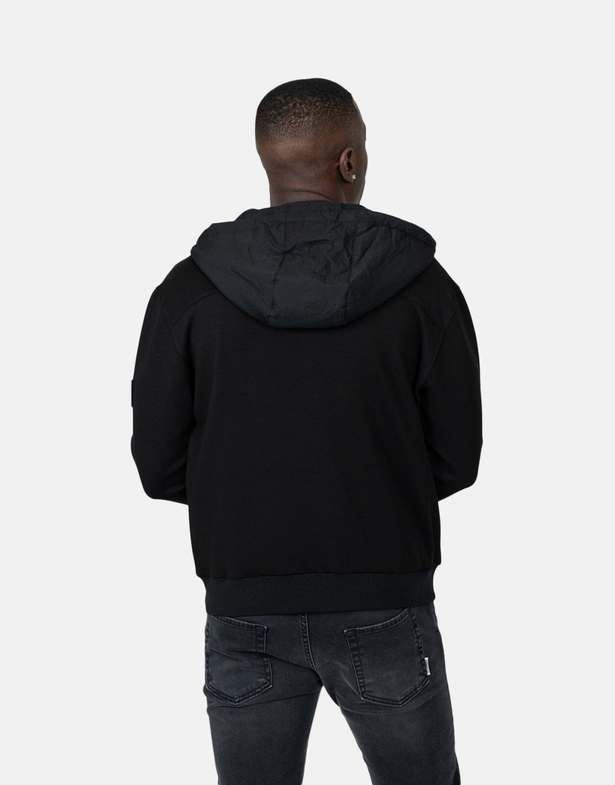 Les Hommes Nylon Crickle Black Jacket - view 2