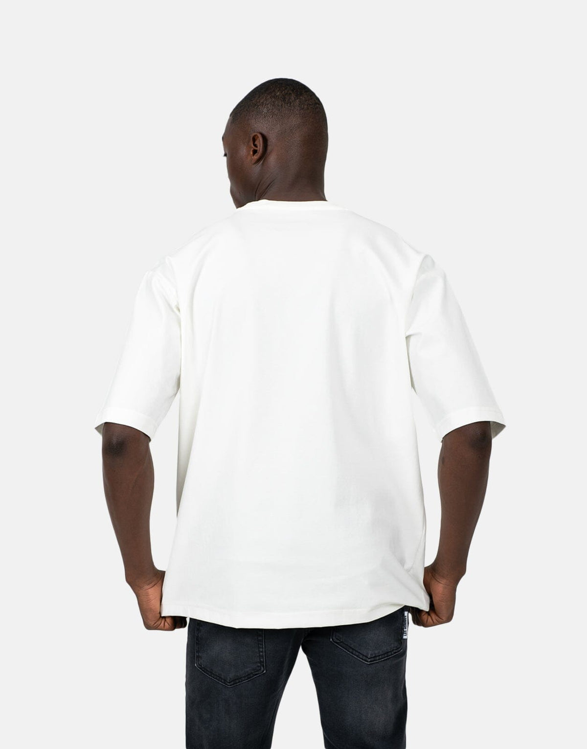 Les Hommes Over Rubber Print White T-Shirt - view 2
