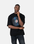 Les Hommes Over Vinyl  Black T-Shirt