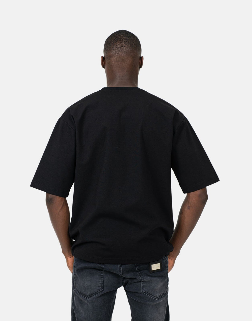 Les Hommes Over Vinyl  Black T-Shirt - view 2