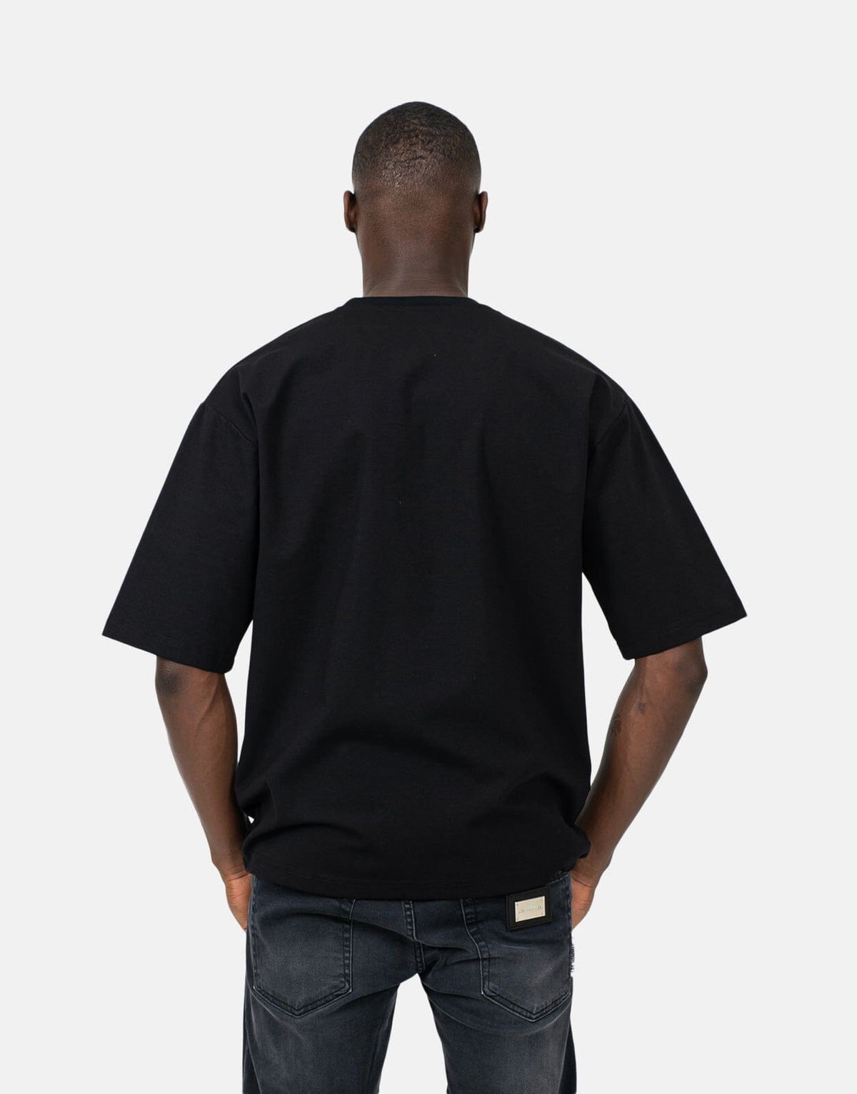 Les Hommes Over Vinyl  Black T-Shirt - view 2