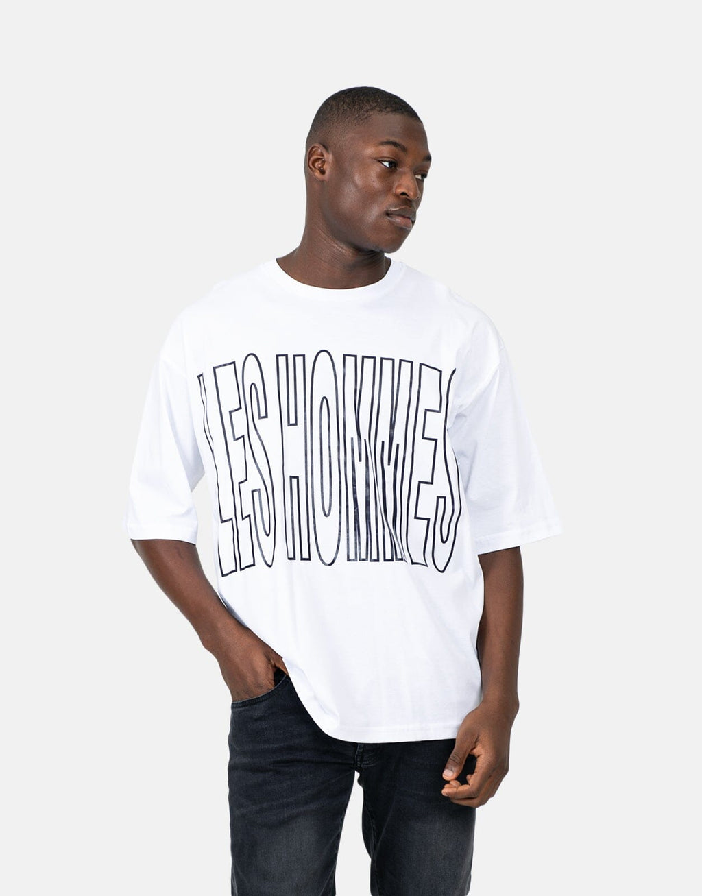 Les Hommes Overoutline White T-Shirt