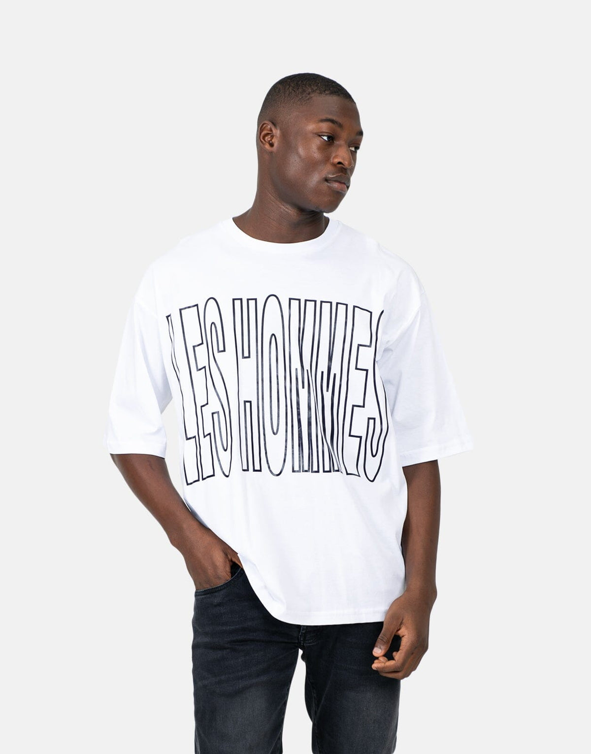 Les Hommes Overoutline White T-Shirt