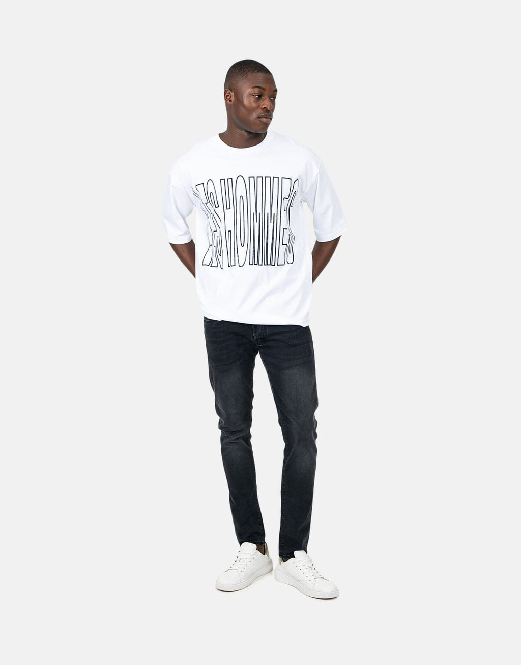 Les Hommes Overoutline White T-Shirt - view 4