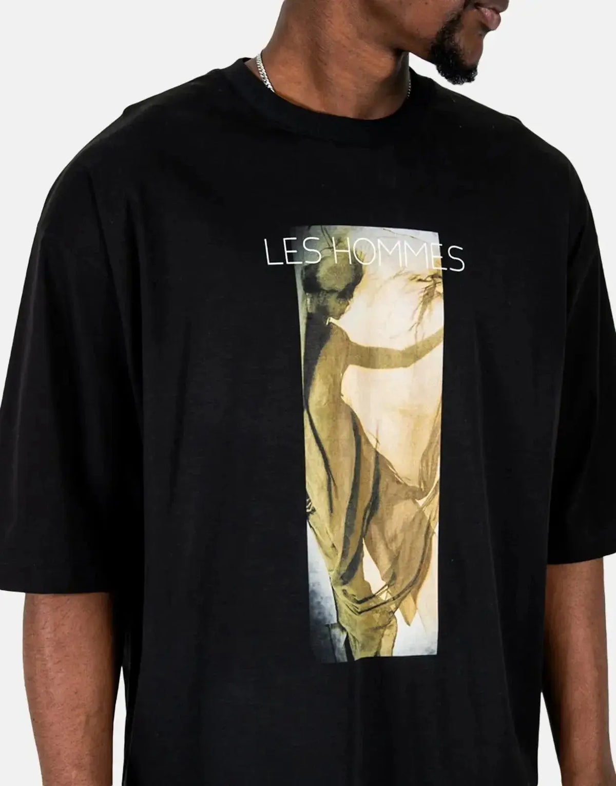 Les Hommes Shadow Graphic Black T-Shirt - view 3