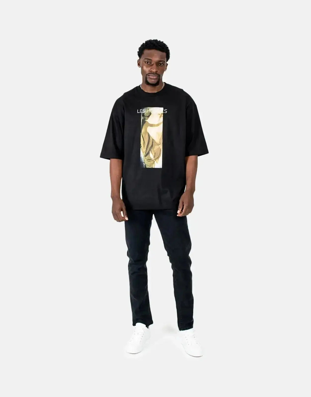 Les Hommes Shadow Graphic Black T-Shirt - view 5
