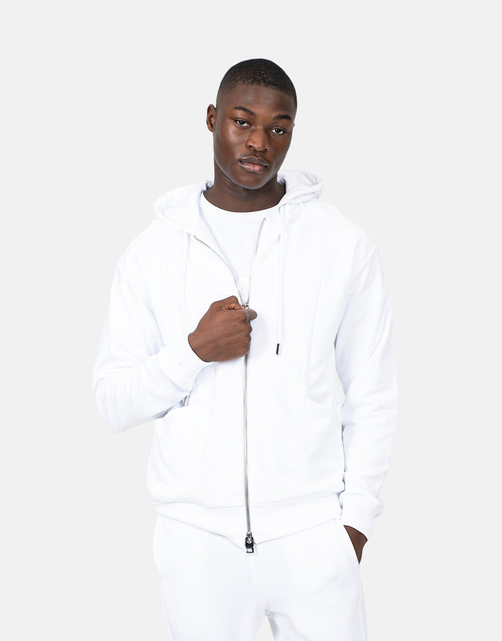 Les Hommes Zip White Sweatshirt