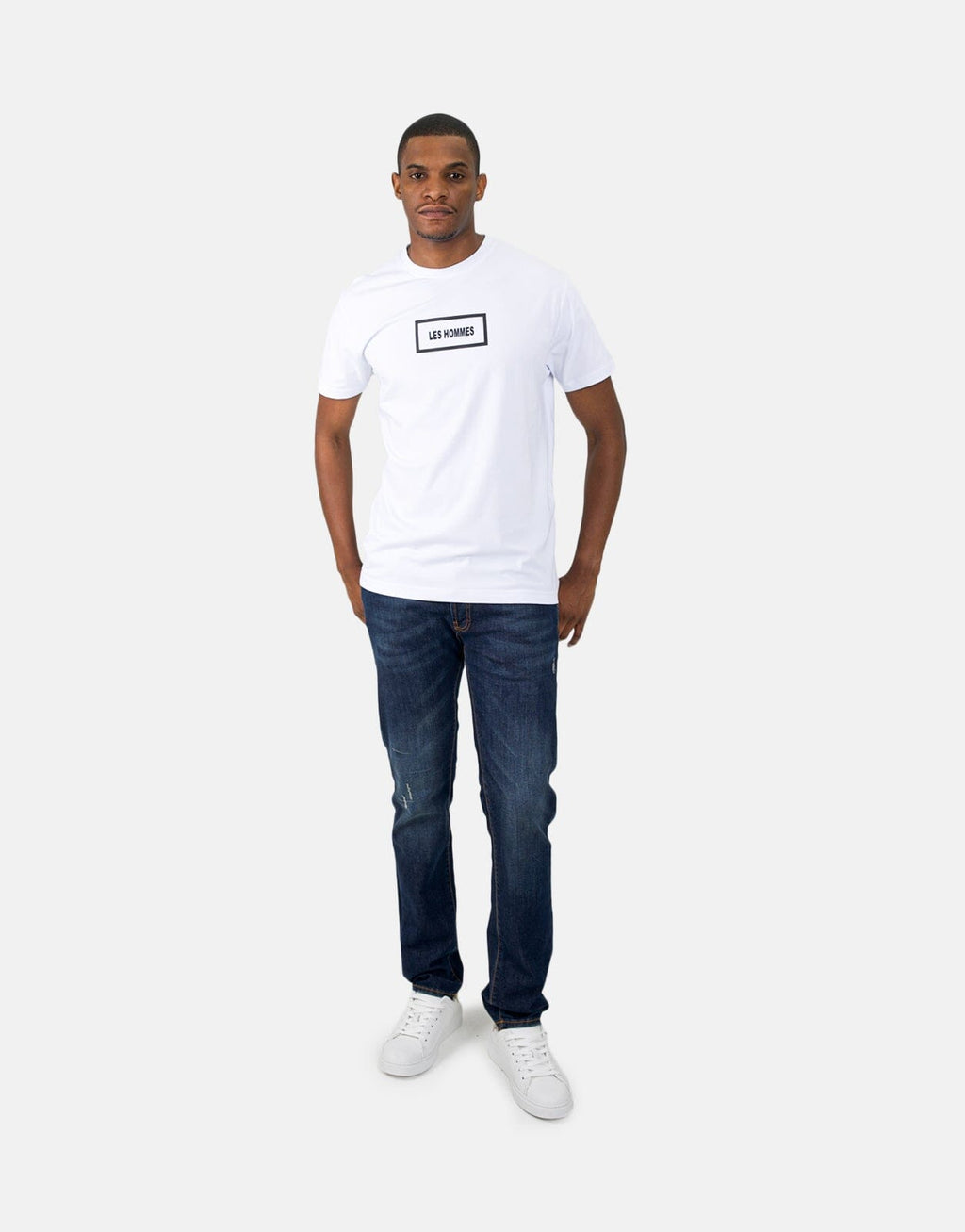 Les Hommes Box Print White T-Shirt - view 2