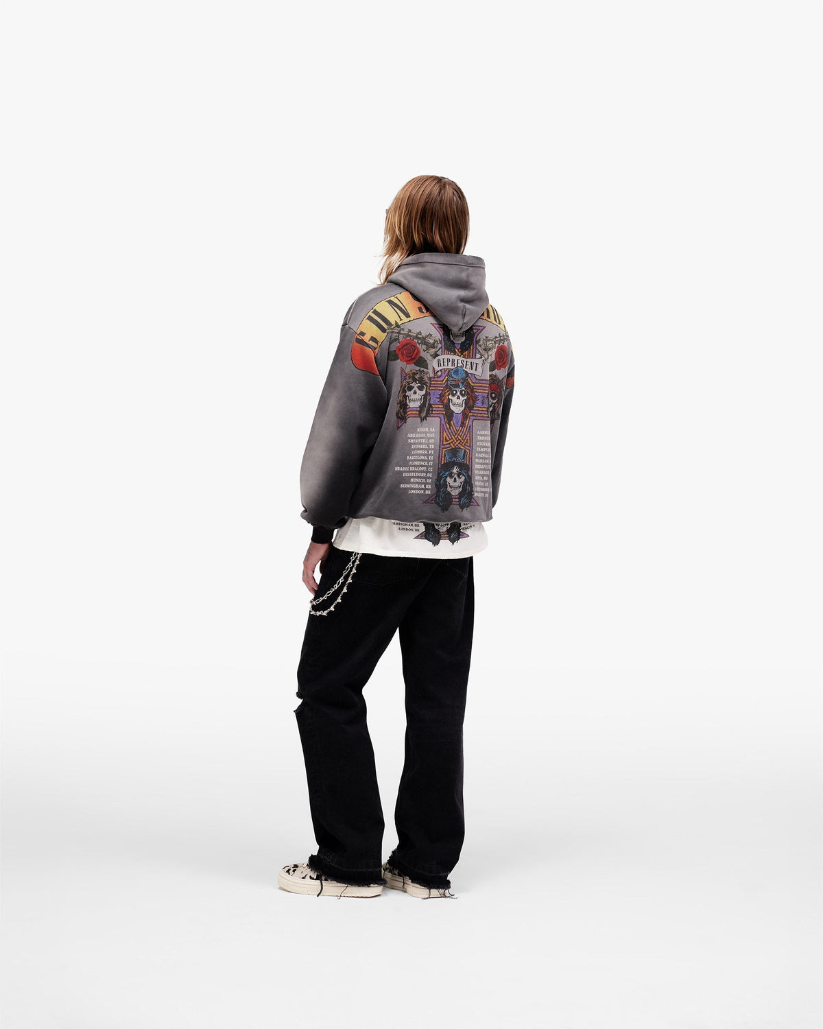 Represent X Guns N' Roses Tour Hoodie - Stained Black
