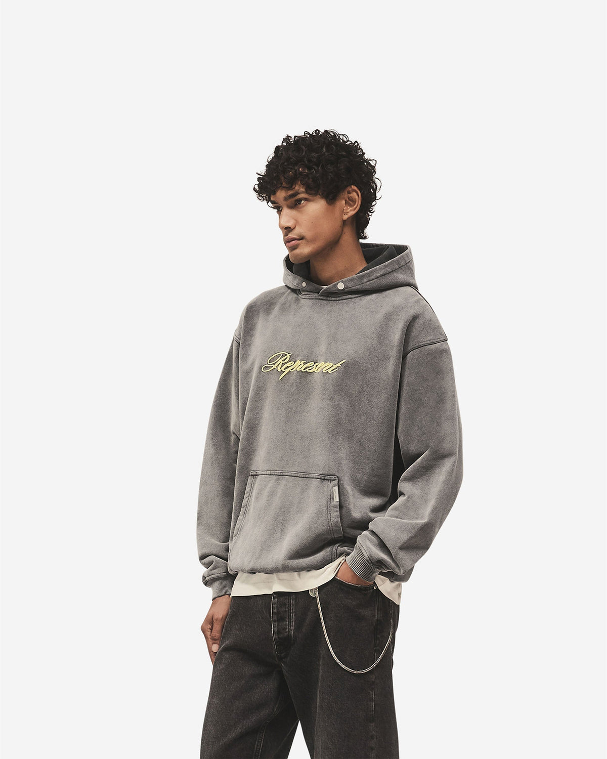 Script Logo Hoodie - Vintage Grey