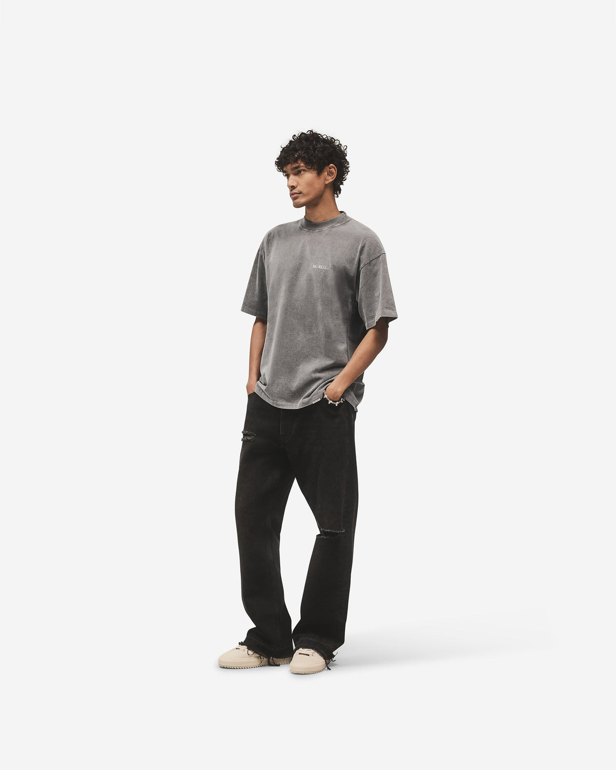 Metal Block Logo T-Shirt - Vintage Grey