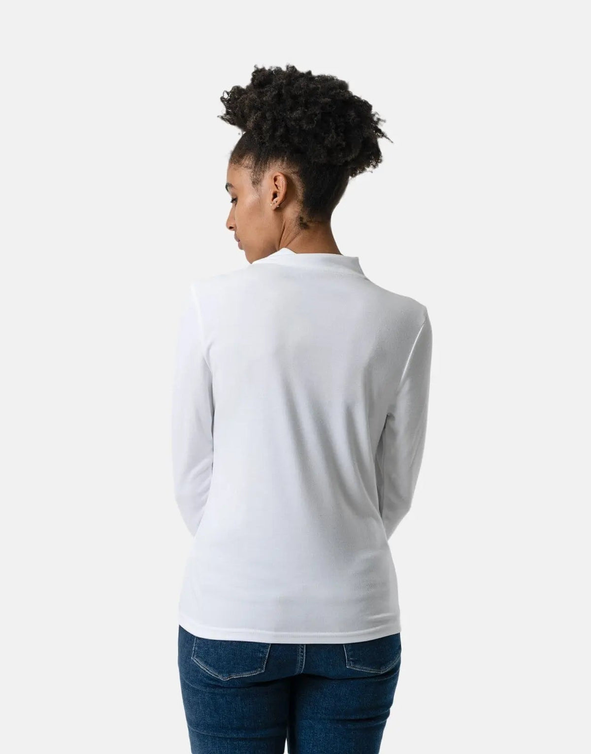 Polo Ava LS Second Skin Ecru Top - view 2