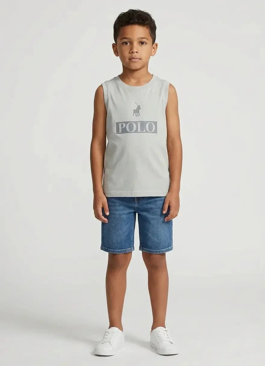 Polo Boys Connor Printed Silver Grey Vest