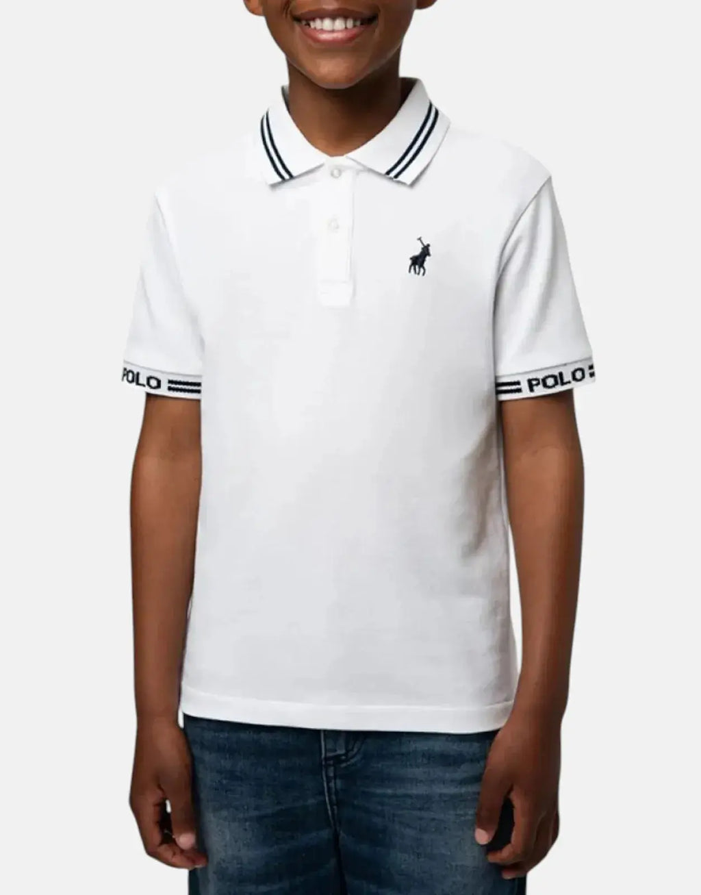 Polo Boys Owen Jacquard White Golfer