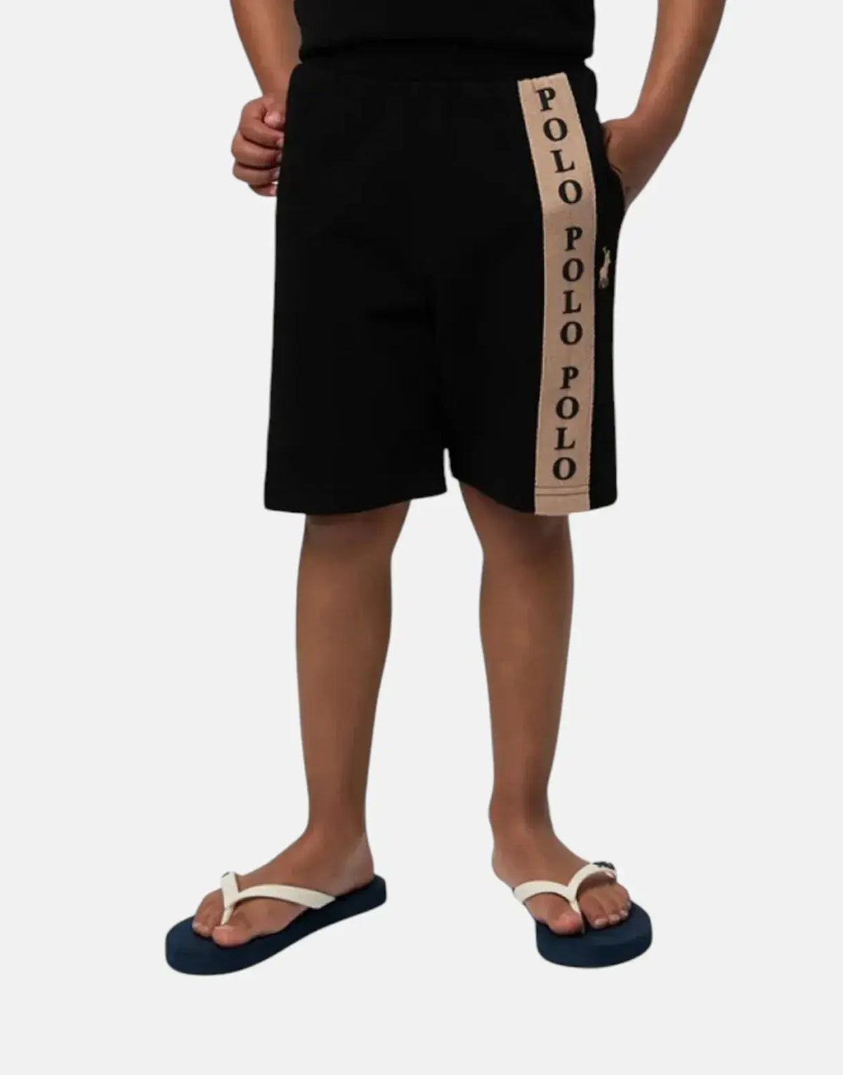 Polo Boys Preston Printed Black Shorts