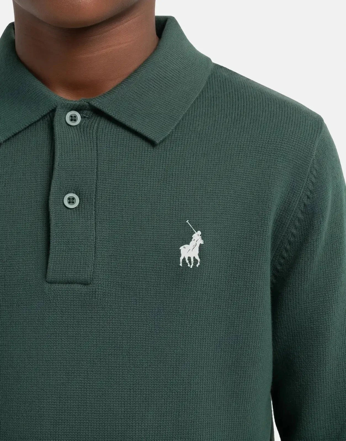 Polo Boys Sean Knitted Forest Green Golfer - view 4
