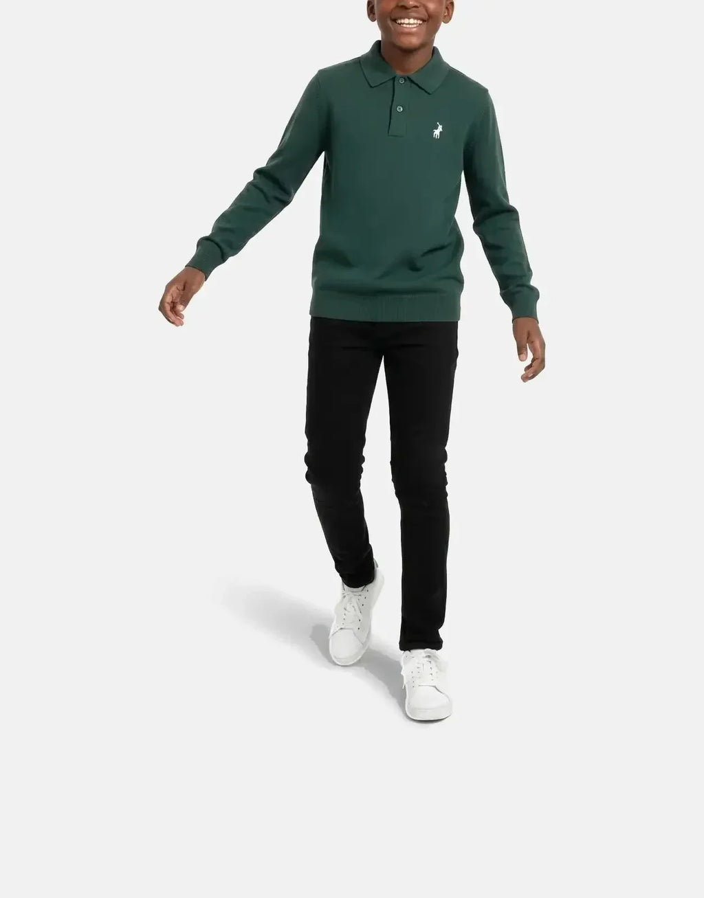 Polo Boys Sean Knitted Forest Green Golfer - view 3