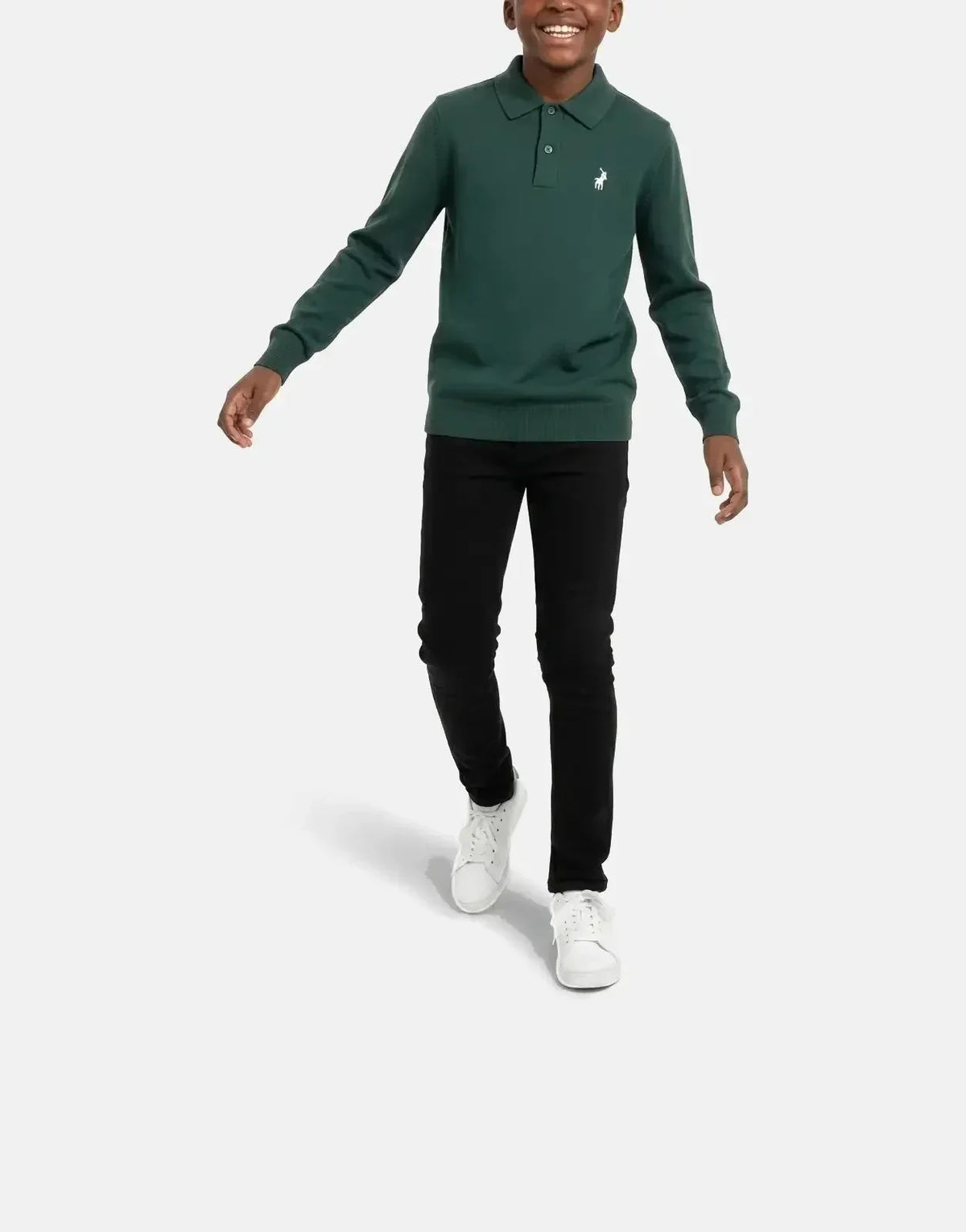 Polo Boys Sean Knitted Forest Green Golfer - view 3