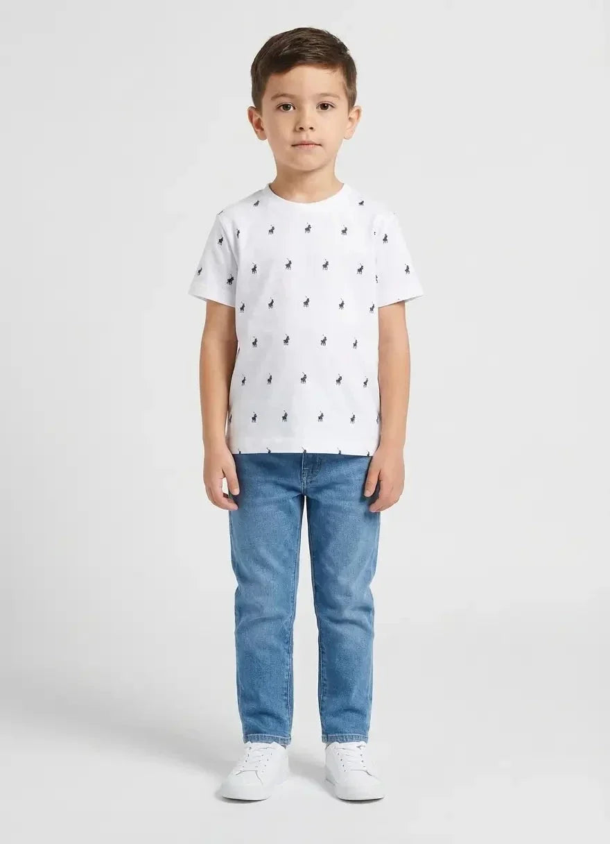 Polo Boys Sebastian Monogram White T-Shirt
