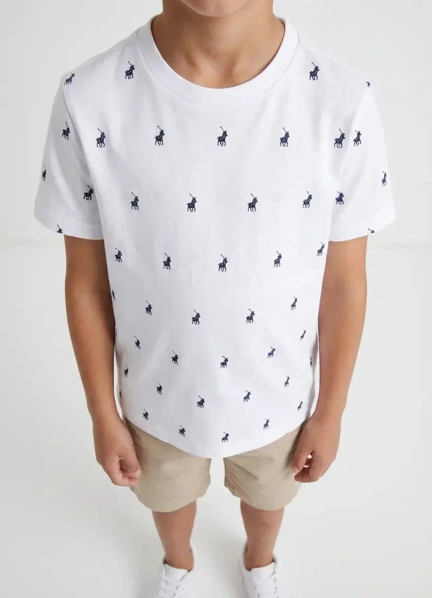 Polo Boys Sebastian Monogram White T-Shirt - view 3