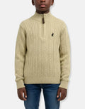 Polo Boys Simpiwe Quarter Zip Khaki Knitwear