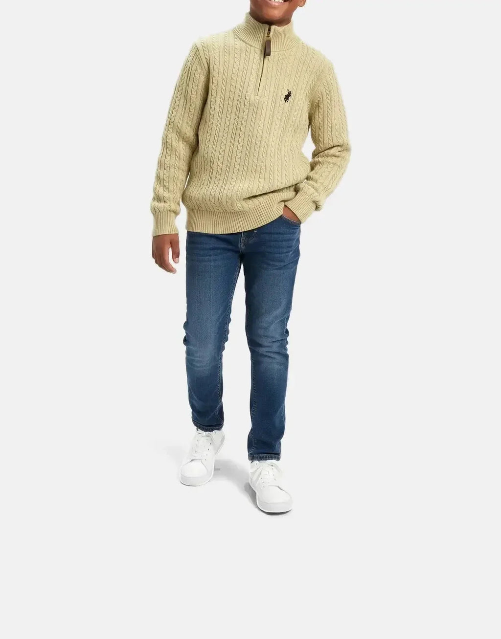 Polo Boys Simpiwe Quarter Zip Khaki Knitwear - view 4