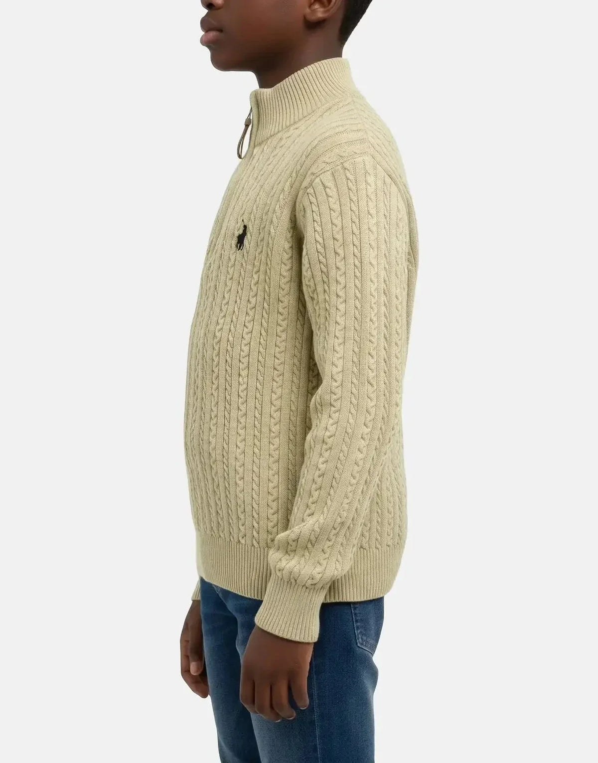 Polo Boys Simpiwe Quarter Zip Khaki Knitwear - view 5