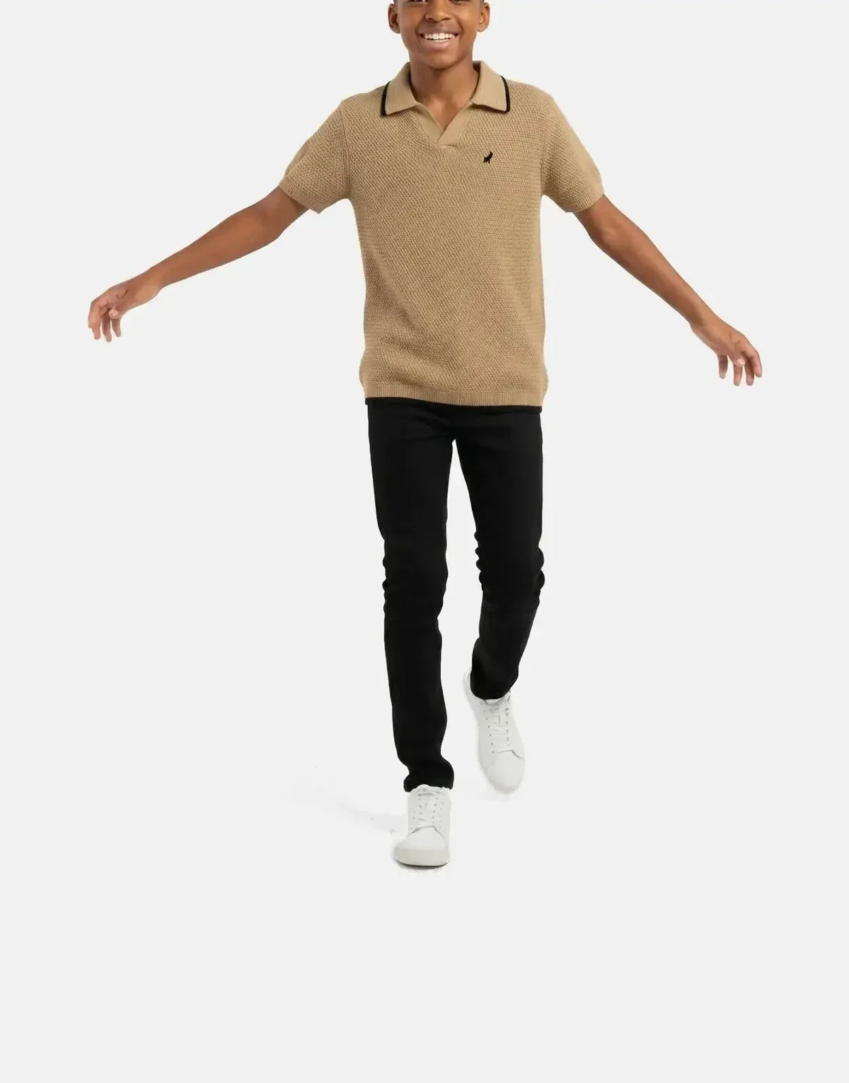 Polo Boys Sipho Knitted Camel Golfer - view 3