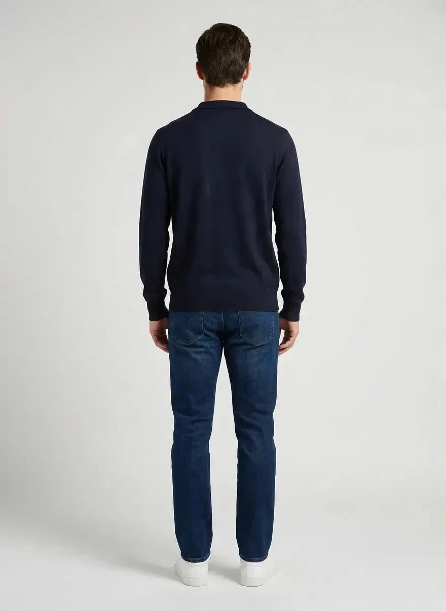 Polo Cotton LS Knitwear Navy Golfer - view 2