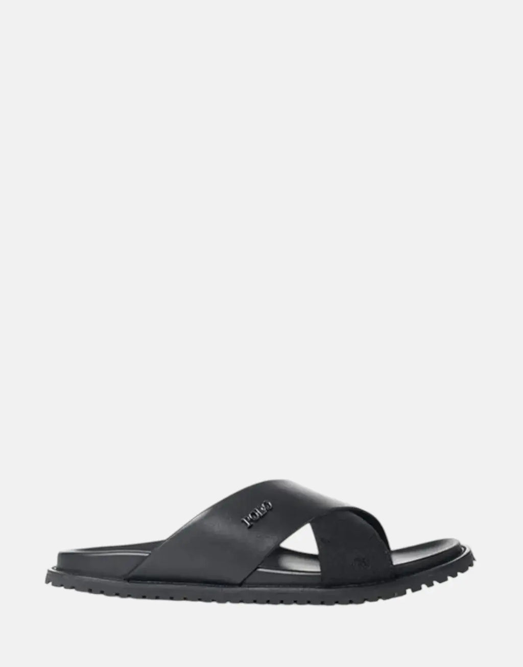 Polo Cross Strap Jacquard Black Sandals