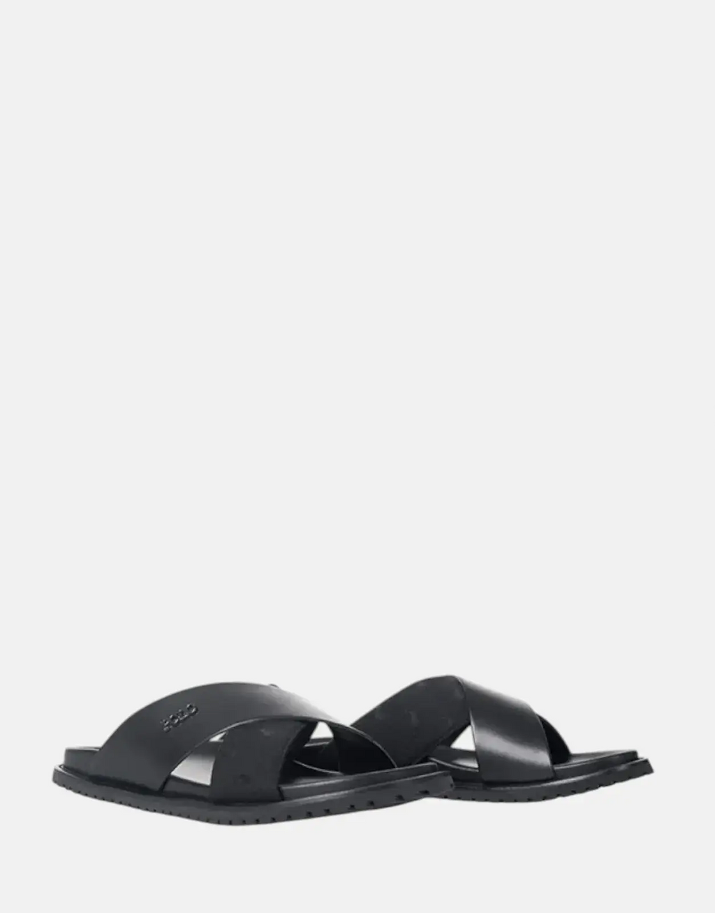 Polo Cross Strap Jacquard Black Sandals - view 2