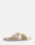 Polo Cross Strap Jacquard Taupe Sandals