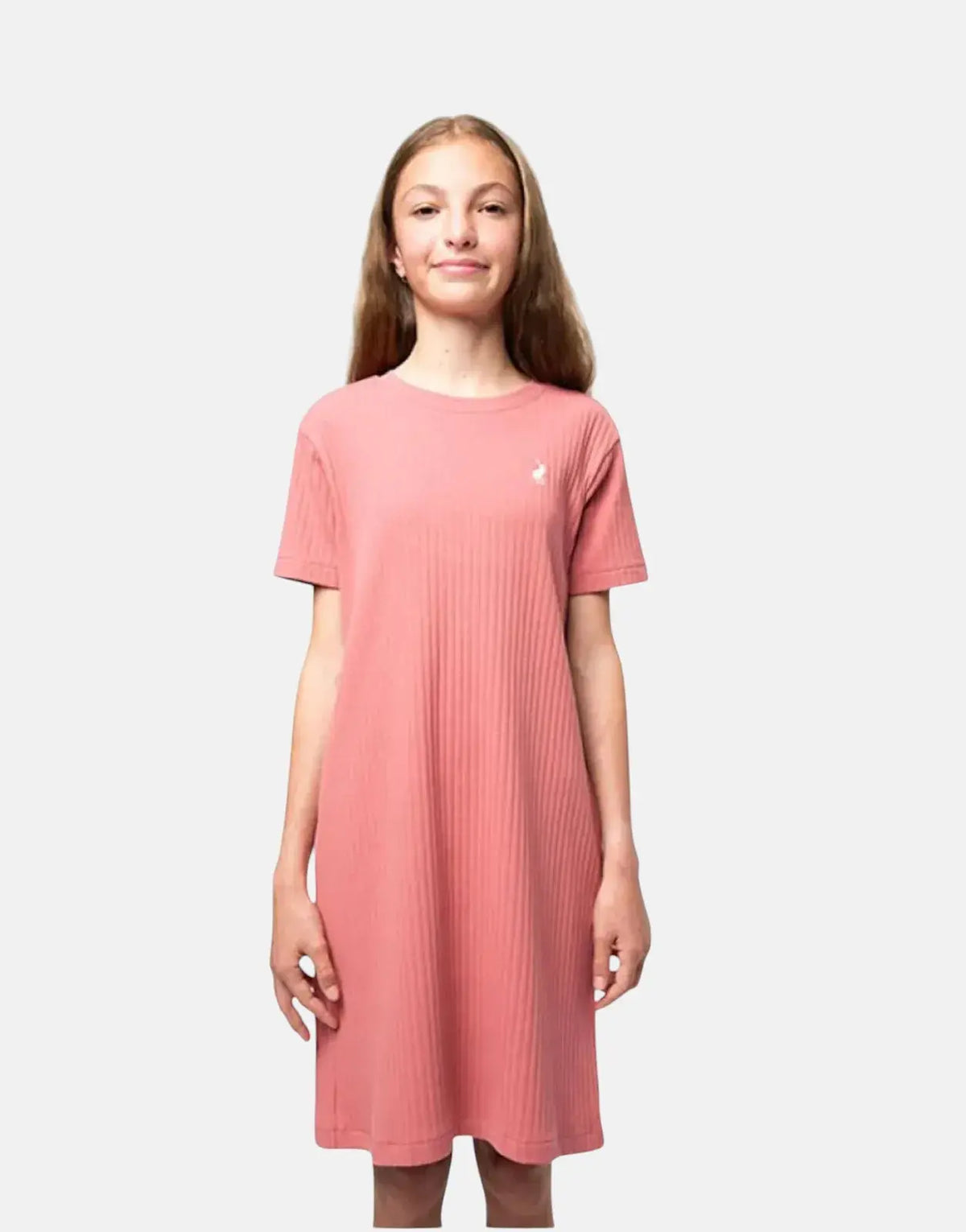 Polo Girls Gianna Rib Coral Dress