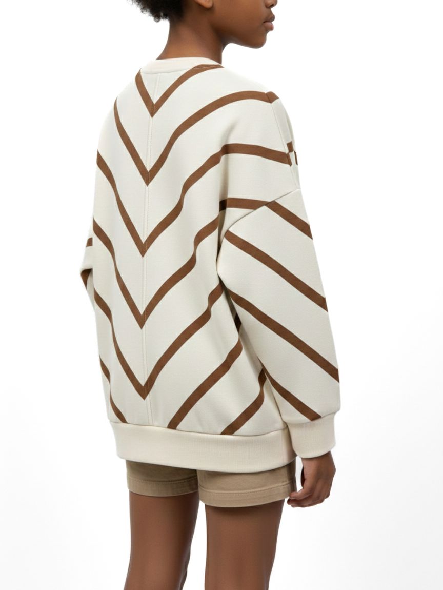 Polo Girls Isla Striped Batwing Sand Sweatshirt - view 2