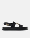 Polo Jacquard Moulded Trim Black Sandal
