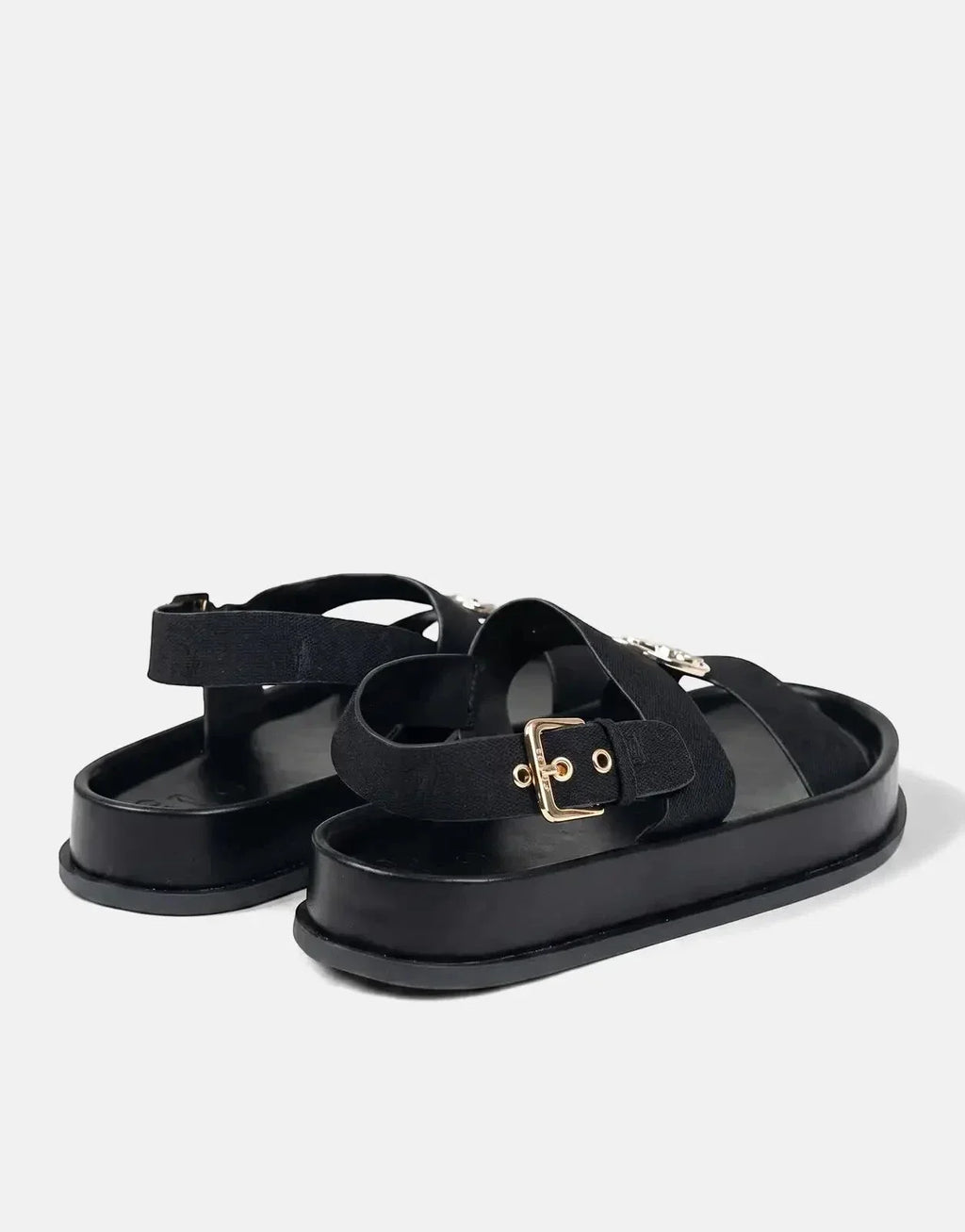 Polo Jacquard Moulded Trim Black Sandal - view 3